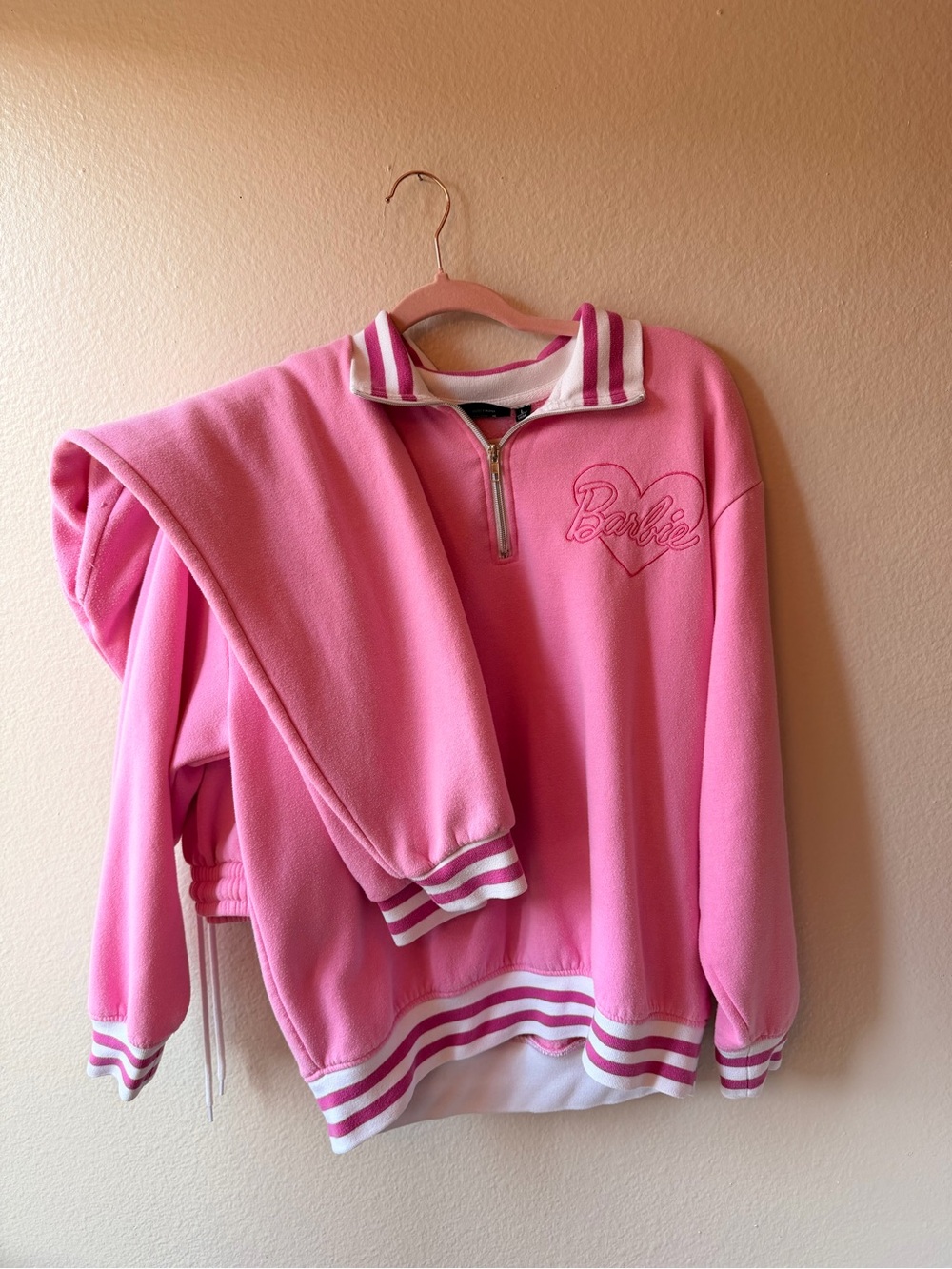 Barbie Pink zip Jogger set  matching size L